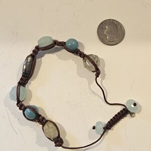 Vintage Tica Rosa Green Quartz 925 Bracelet